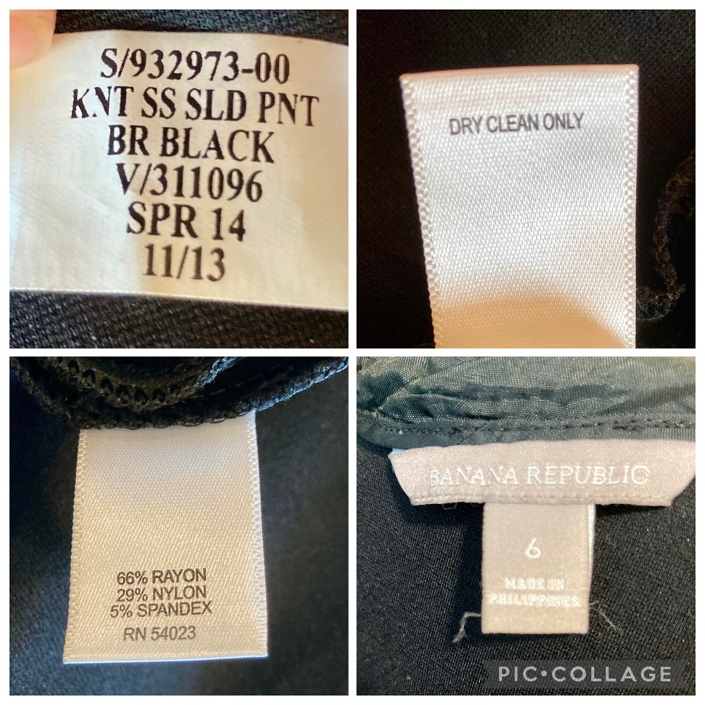 Banana Republic Black Dress with Short Sleeves and V-Neck Stretchy Size 6 - Picture 16 of 16